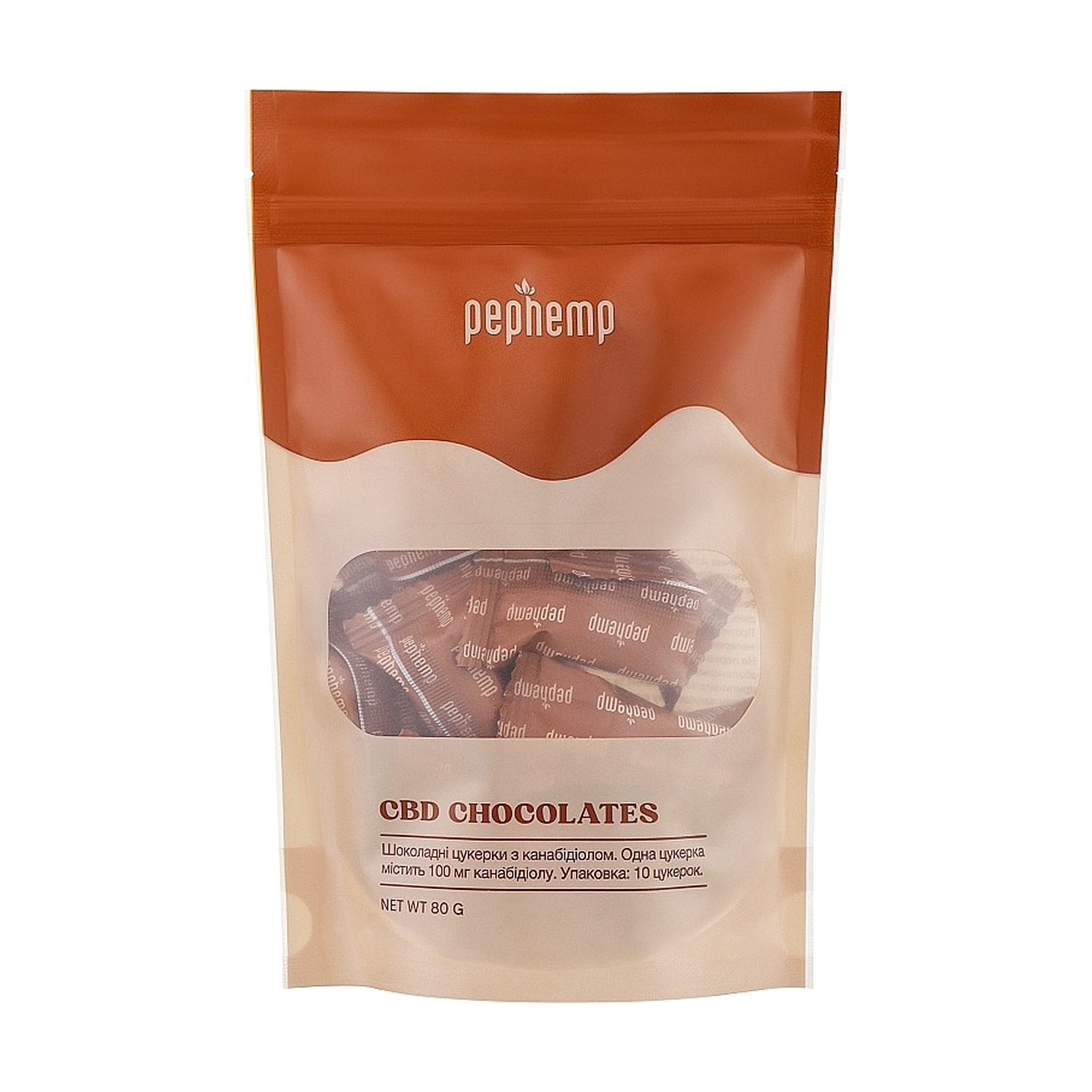 Шоколадні цукерки Pephemp CBD Chocolates з канабідіолом, 80 г